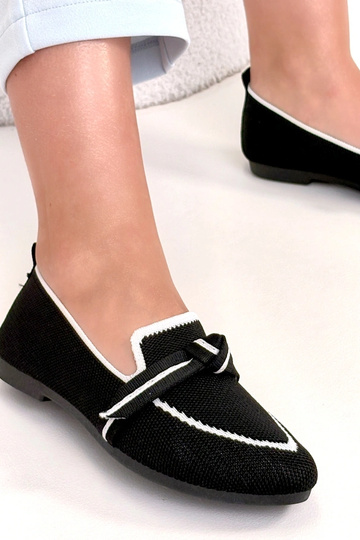 Bailarinas de piel negras con cordones Serenity 2