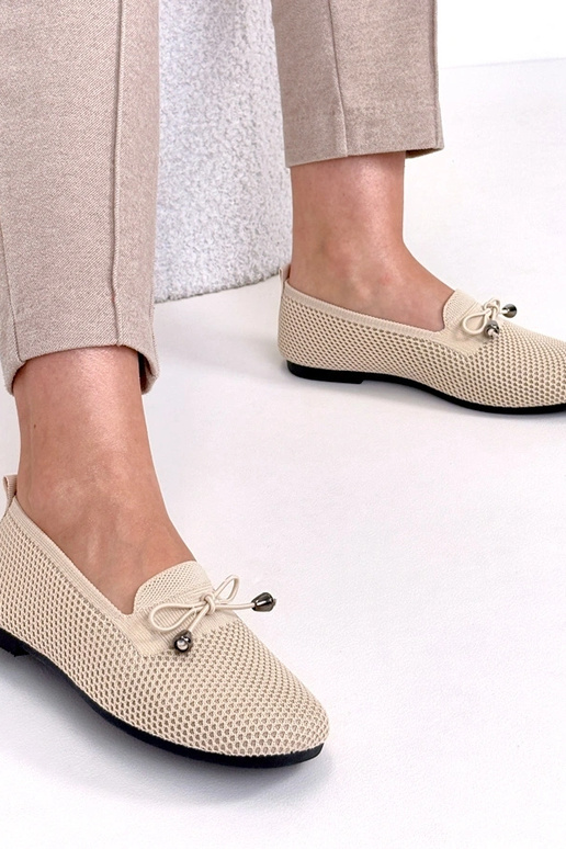 Mocasines de tela color arena con...