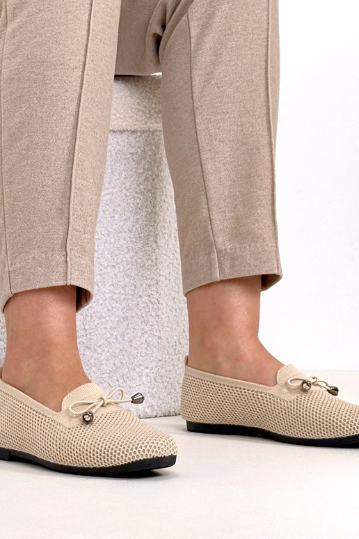 Mocasines de tela color arena con...