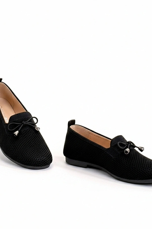 Mocasines de tela negros con lazo Aubrey