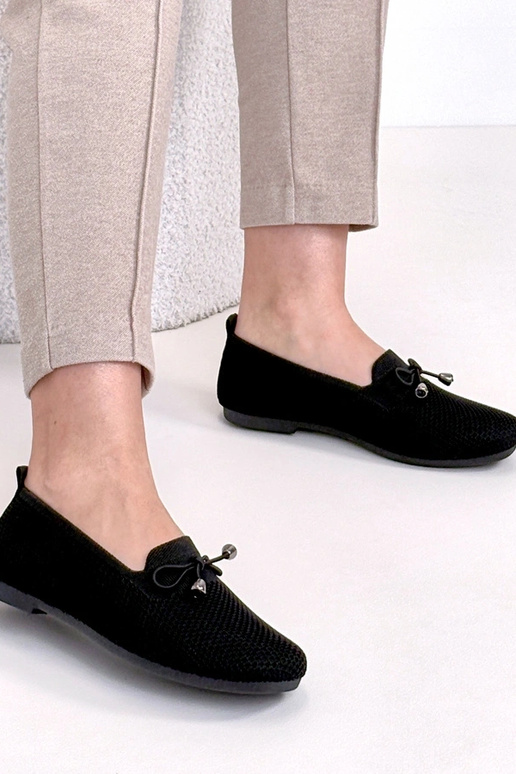 Mocasines de tela negros con lazo Aubrey