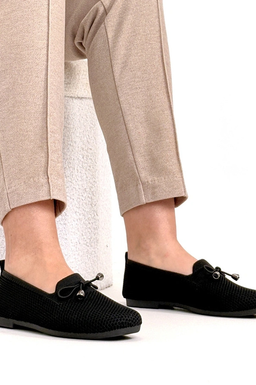 Mocasines de tela negros con lazo Aubrey