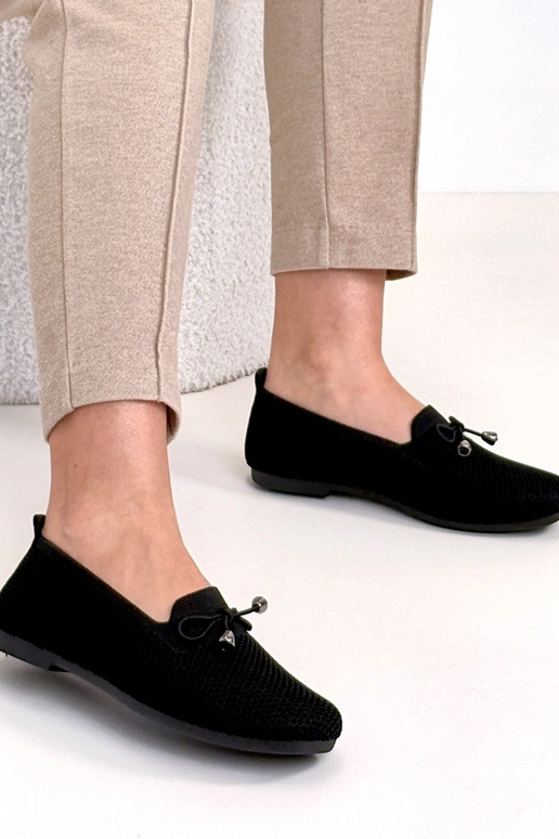 Mocasines de tela negros con lazo Aubrey