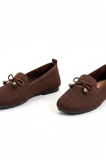 Mocasines de tela marrones con lazo Aubrey
