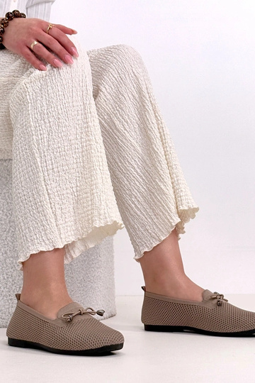 Mocasines de tela color arena oscuro con lazo Aubrey