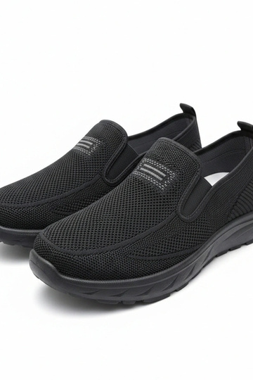 Zapatillas deportivas negras para hombre sin cordones Sebastian 2