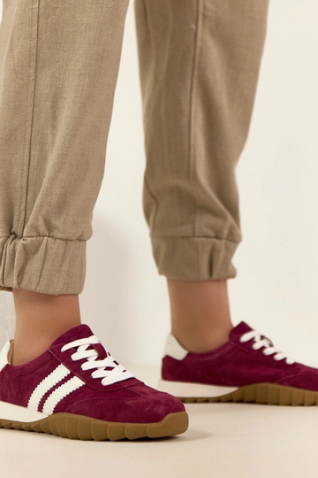 Zapatillas deportivas de cuero burdeos Filippo
