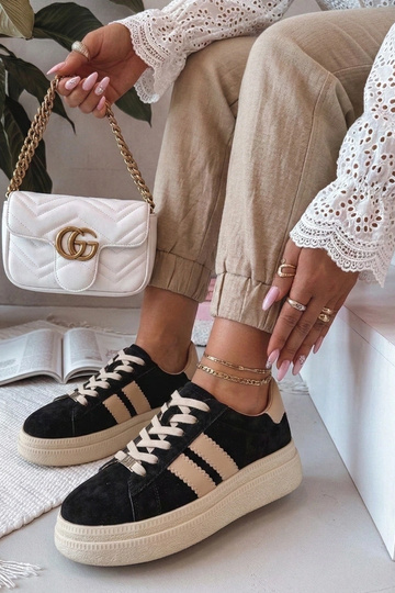 Zapatillas deportivas de piel negras con plataforma Filippo