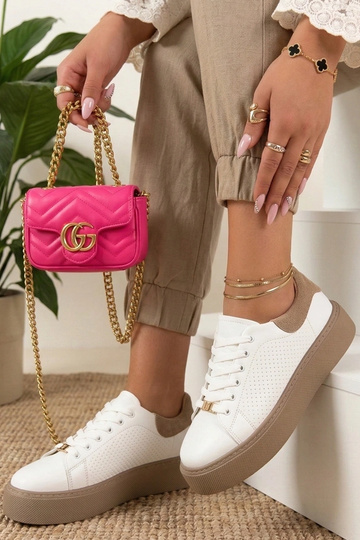 Zapatillas deportivas de piel blancas con plataforma Filippo