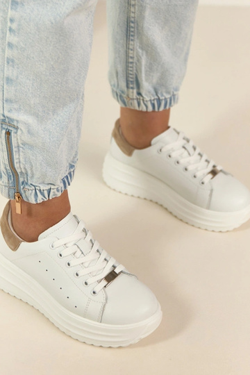 Zapatillas deportivas de piel blancas con plataforma Filippo 2