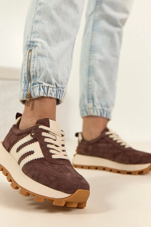 Zapatillas deportivas de piel color...