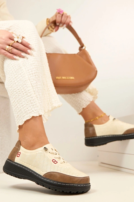 Mocasines calados color arena Solenne