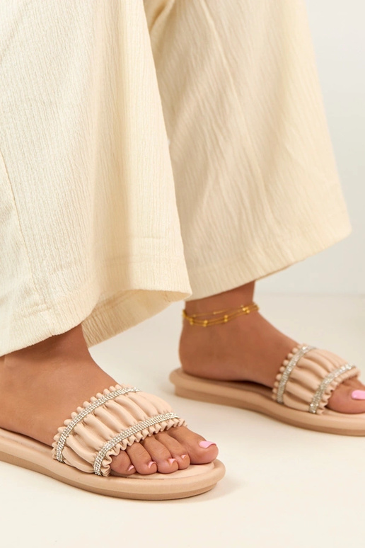 Chanclas de cristal color arena Anapor