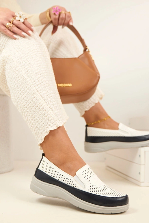 Mocasines de malla azul marino y...