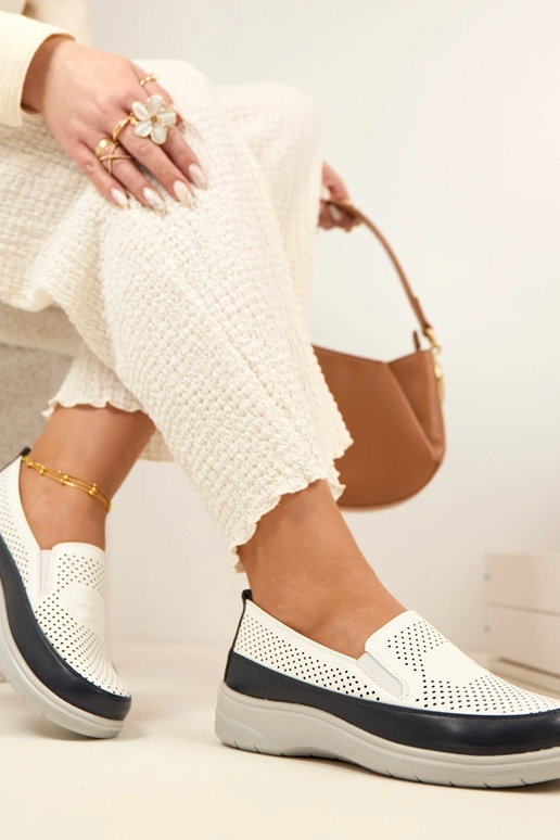 Mocasines de malla azul marino y...