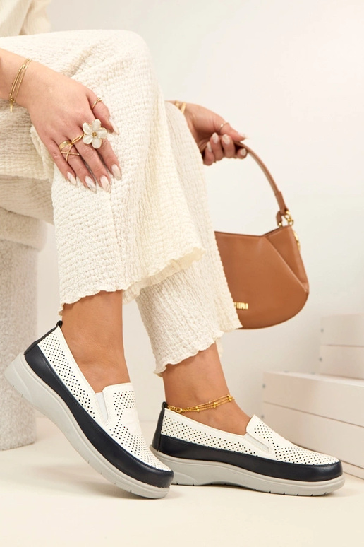 Mocasines de malla azul marino y...