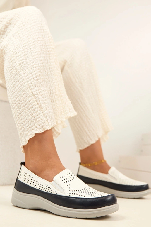 Mocasines de malla azul marino y...