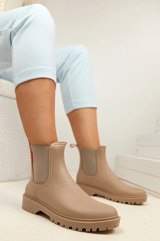 Botas de goma color arena oscuro Alba