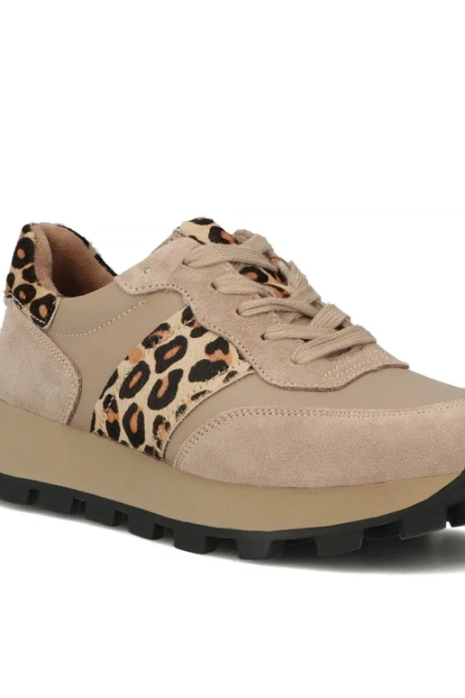 Zapatos de piel color arena con...