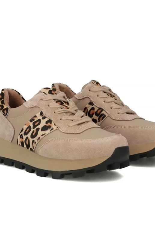 Zapatos de piel color arena con...