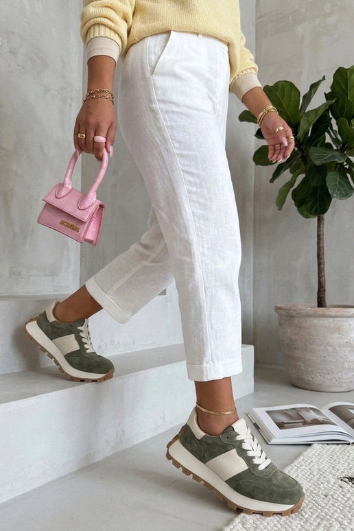 Zapatos de piel verdes con plataforma...