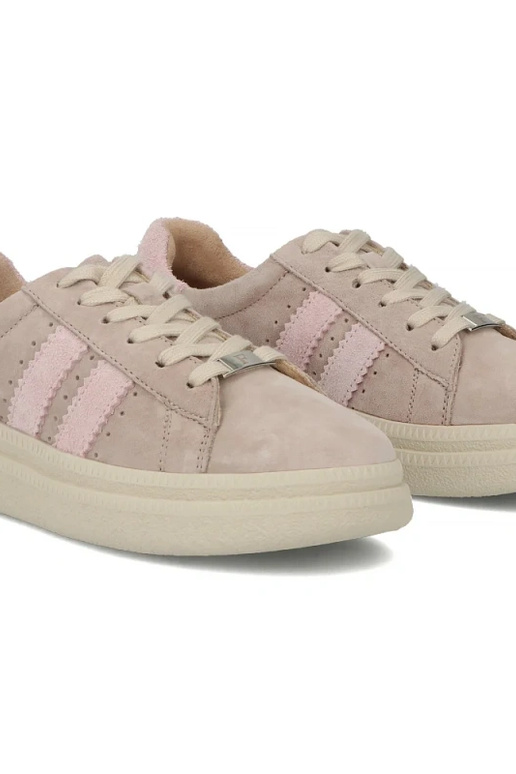 Zapatos de piel color arena con...