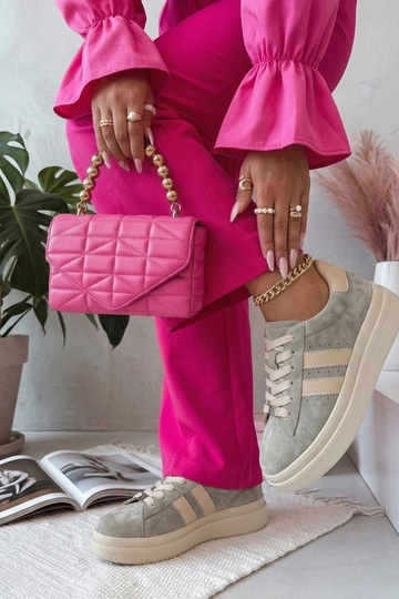 Zapatos de piel gris con plataforma Filippo