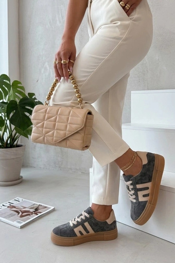 Zapatos de piel gris con plataforma Filippo
