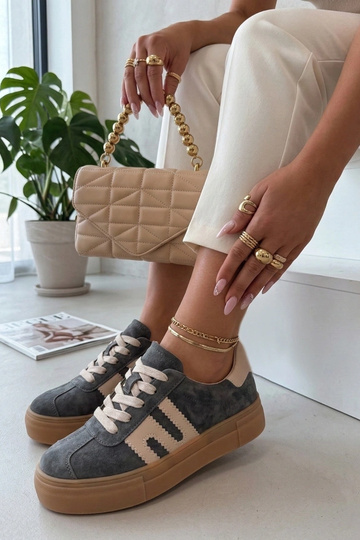 Zapatos de piel gris con plataforma Filippo 2