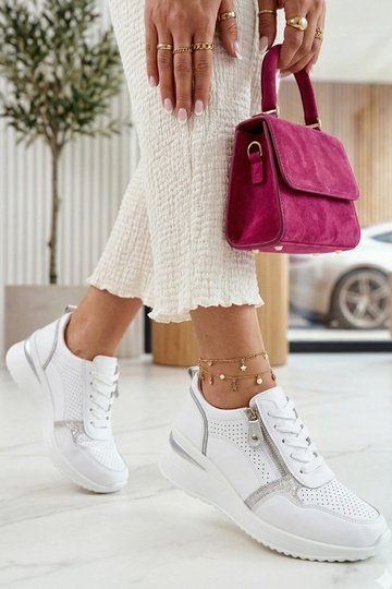 Zapatos de piel blancos con tacón oculto Cambell