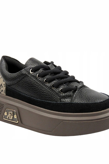 Zapatillas deportivas de piel negra con plataforma Cambell 2