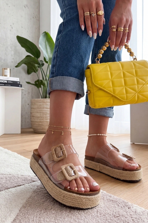 Zapatillas marrones transparentes con...