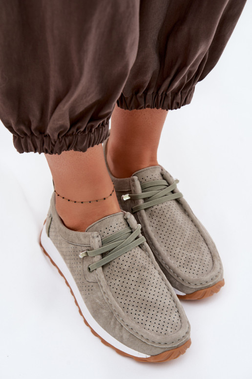 zapatos FemeninoActivadoturalnego de gamuzau color verde Amela