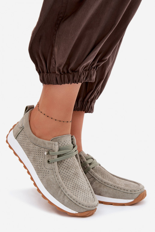 zapatos FemeninoActivadoturalnego de gamuzau color verde Amela