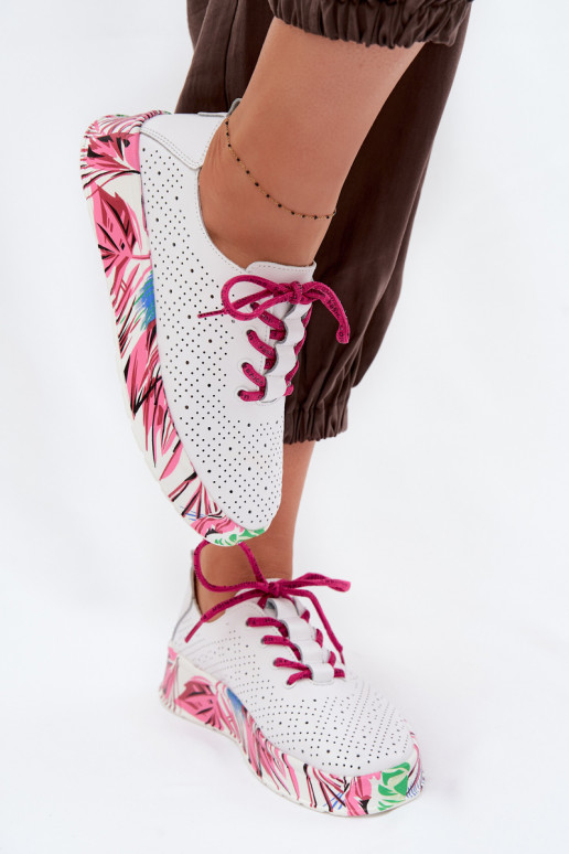 Piel zapatos Femenino Activado Estampadoj Platformie color rosa Femela