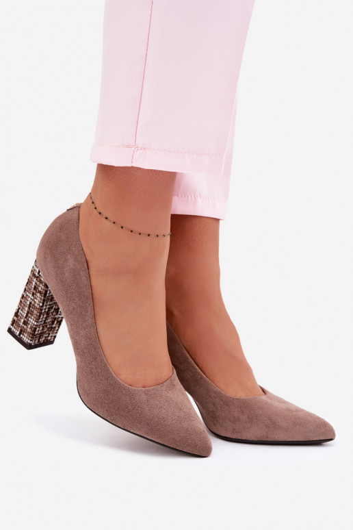 Zapatos de gamuza con un tacón elegante Sergio Leone PB216 color marrón