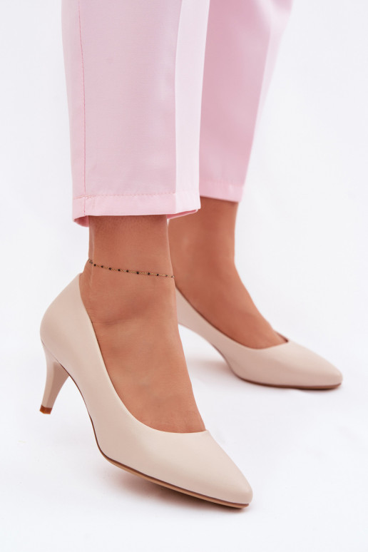 Zapatos de cuero ecológico Sergio Leone 1379 color marfil