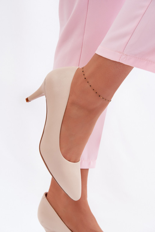 Zapatos de cuero ecológico Sergio Leone 1379 color marfil