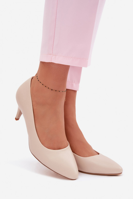 Zapatos de cuero ecológico Sergio Leone 1379 color marfil