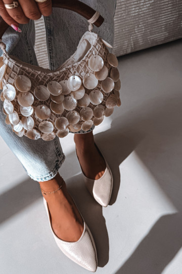 bailarinas de cuero ecológico beige Nelisa