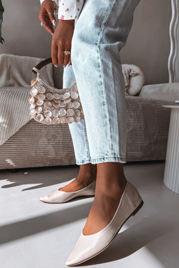 bailarinas de cuero ecológico beige Nelisa 2