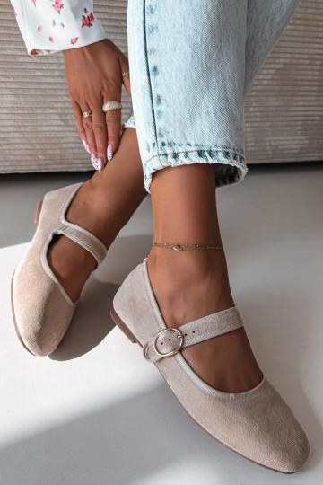 bailarinas con correas I Złotą con hebillas color marfil Kelisa