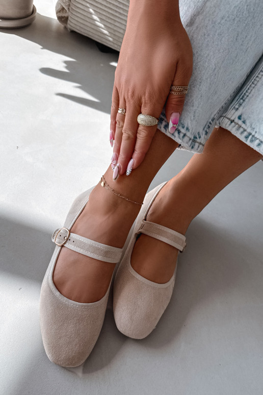 bailarinas con correas I Złotą con hebillas color marfil Kelisa