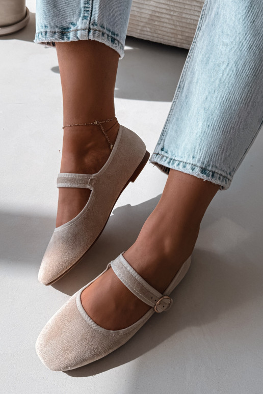 bailarinas con correas I Złotą con hebillas color marfil Kelisa