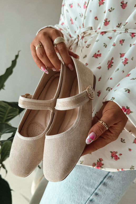 bailarinas con correas I Złotą con hebillas color marfil Kelisa