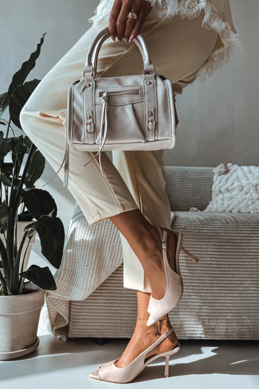 Sandalias de mujer con tacones finos beige Sevina