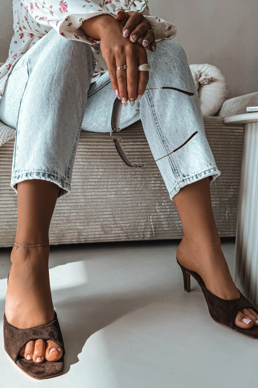 zapatillas de mujer Activado Smukłym Obcasie CzekoladoAe Revina