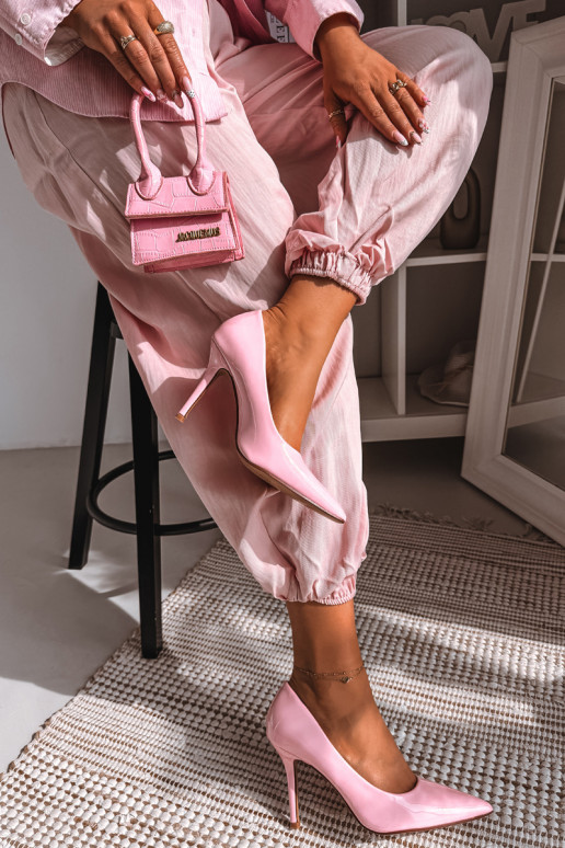 Tacones clásicos de charol.Imitacji Skóry color rosa Odira