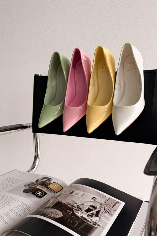 Tacones clásicos de charol.Imitacji Skóry color rosa Odira