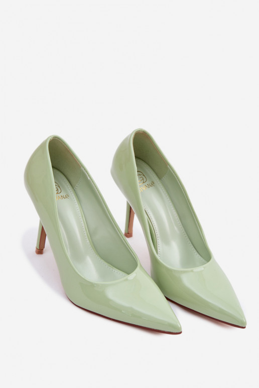 Tacones clásicos de charol.Imitacji Skóry color verde Odira